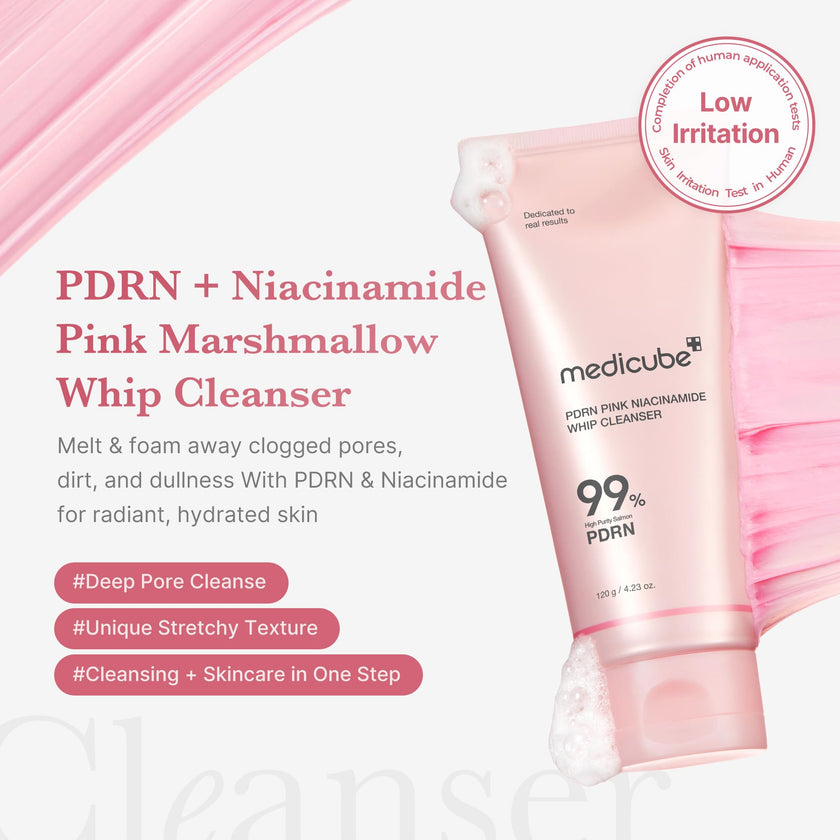 medicube PDRN Marshmallow Whip Cleanser | Face Wash, Cleansing Foam for Pore Care & Uneven Skin Tone | Gentle Daily Deep Cleansing | Hydrating and Nourishing Facial Cleanser | Korean Skincare 🍁 All In One Marketplace Canada