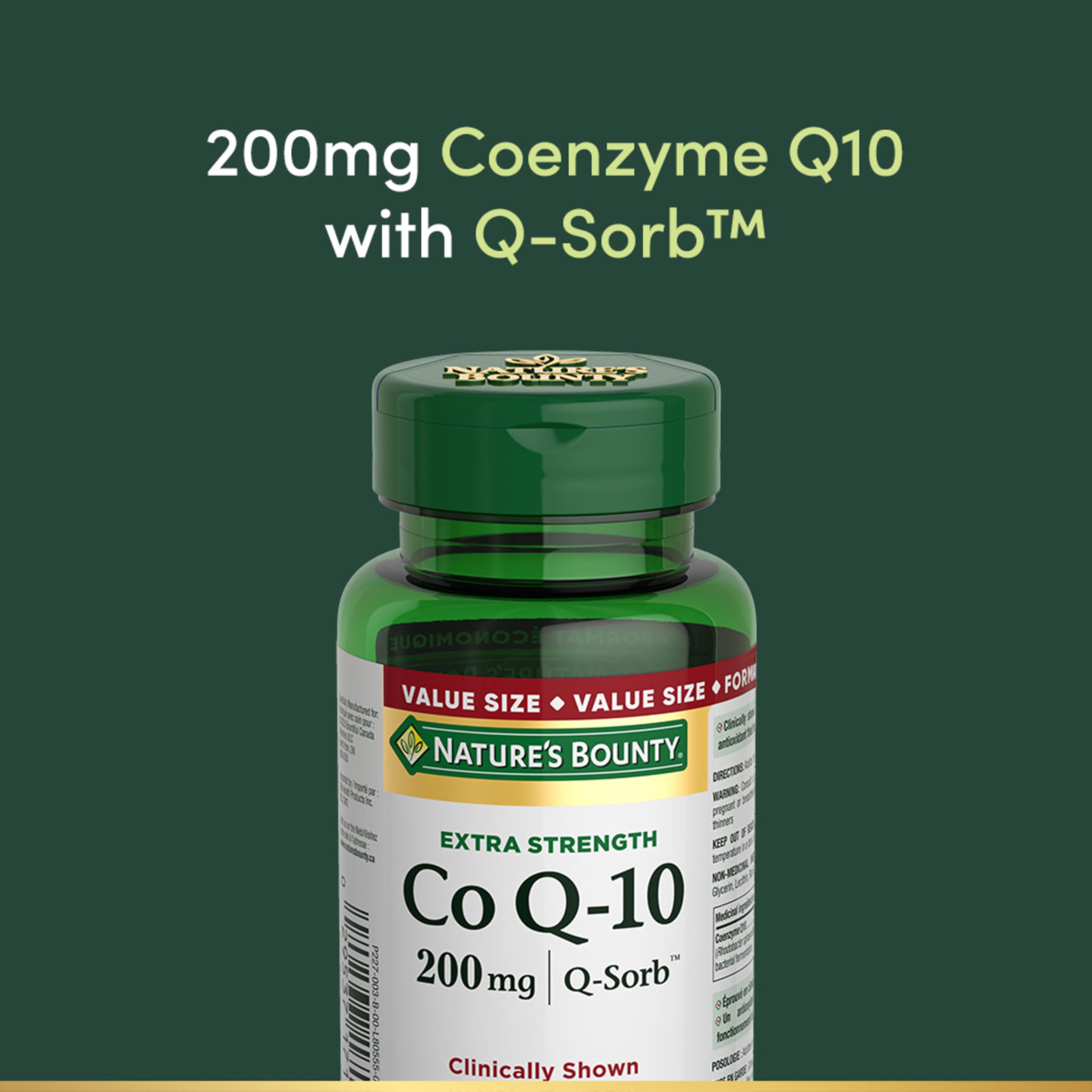 NATURE'S BOUNTY Co Q-10, 200 mg, Extra Strength, Clinically Shown to Promote Heart Health, 48.9 g 🍁 All In One Marketplace Canada