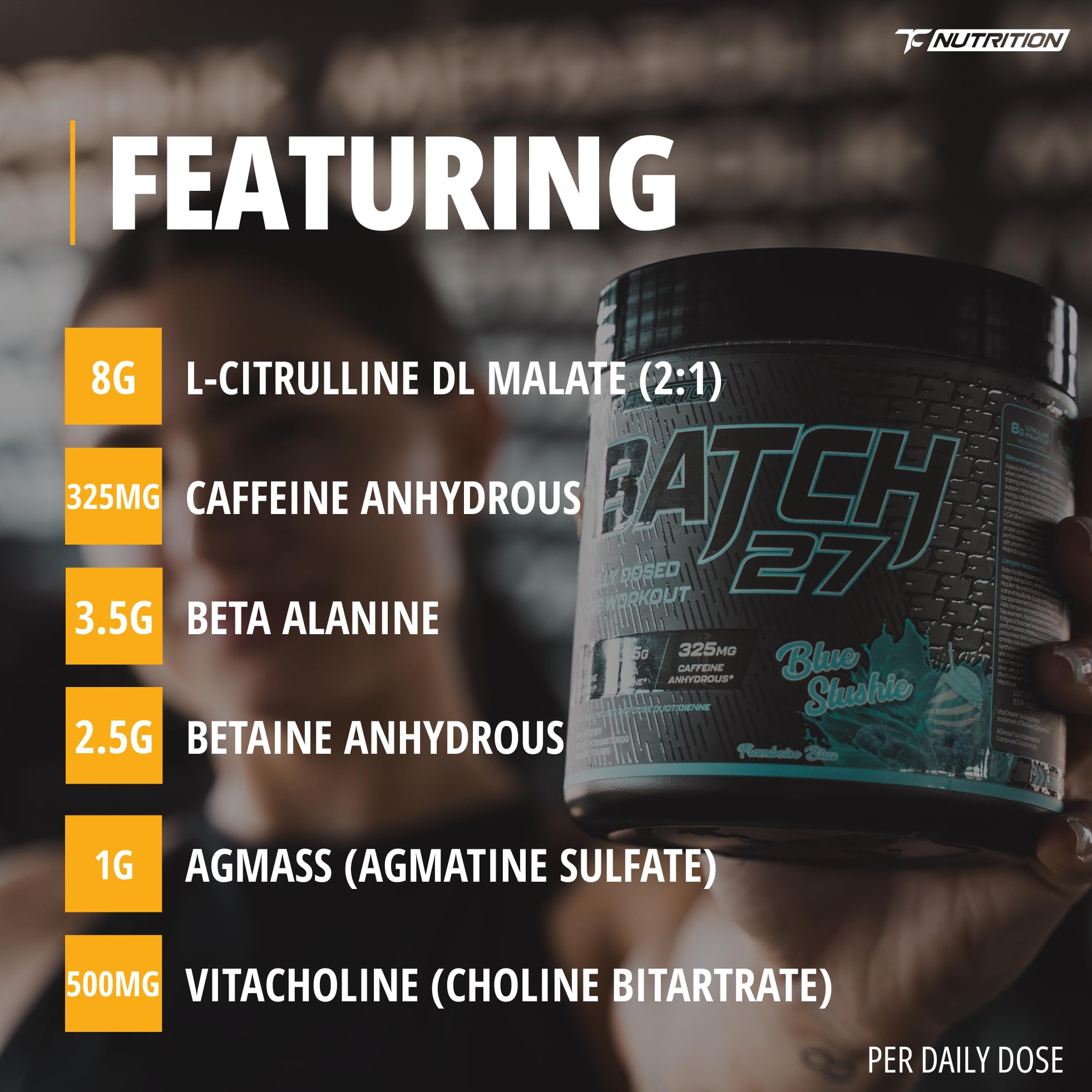 Batch 27 Pre Workout Powder - Nitric Oxide Booster & Preworkout for Men and Women w/Citrulline, Beta Alanine, Caffeine for Enhanced Energy, Endurance, & Reduced Fatigue - 40 Servings, Peach Rings 🍁 All In One Marketplace Canada