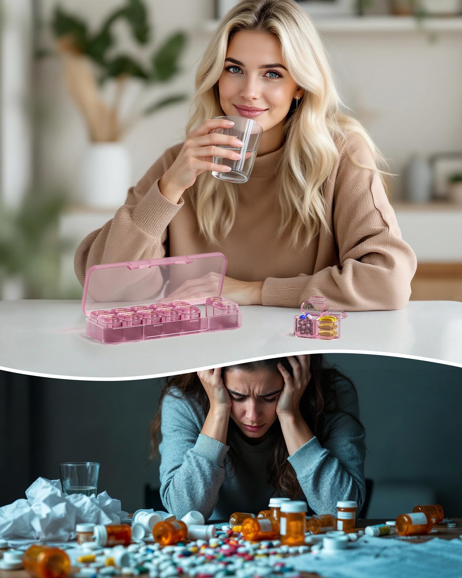 Daviky Weekly Pill Organizer 2 Times a Day, 7-Day AM PM Medicine Case, Travel-Friendly Pill Box for Fish Oils, Vitamins & Supplements 🍁 All In One Marketplace Canada