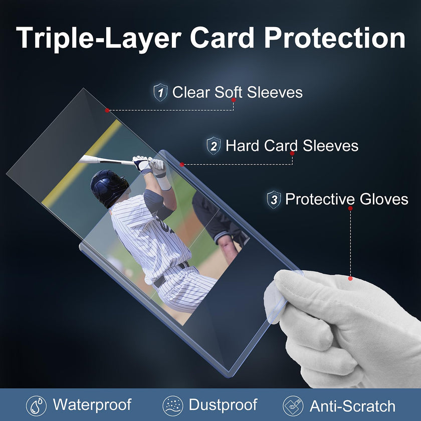 200 Card Sleeves Top Loaders for Cards, 3