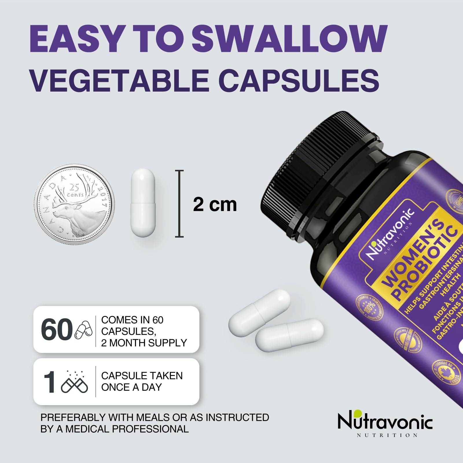 Probiotics for Women - 50 Billion CFUs Per Delayed Release Capsule. 15 Diverse Strains, including strains Limosilactobacillus Reuteri (lactobacillus reuteri) & lactobacillus gasseri. Support Gut Health, Bloating Relief & Digestion - 2 Month Supply. Nutrav