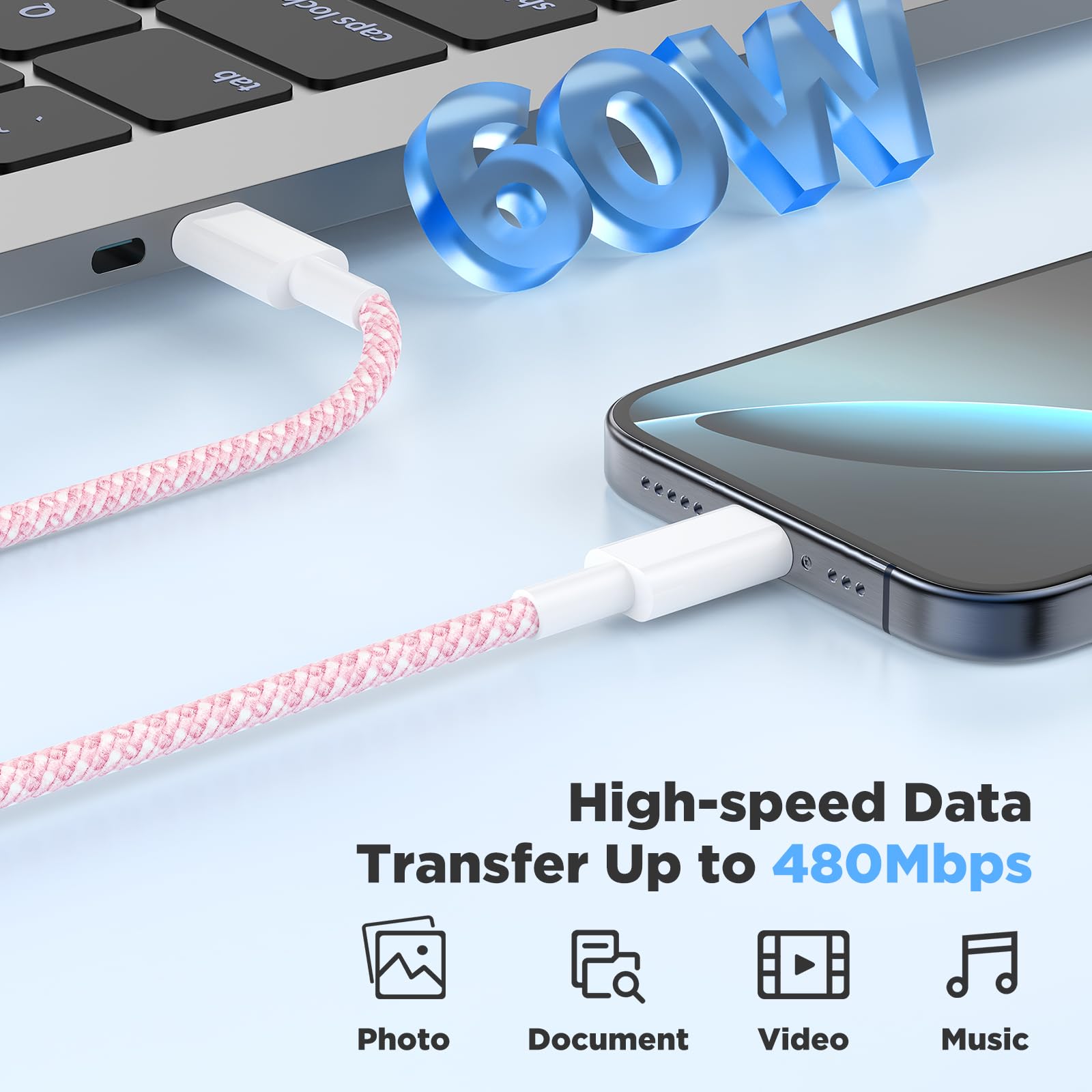 Hzevn for iPhone 16 Chargers Fast Charging,3 Pack 20W USB C Charger Block with 6.6/6.6/10ft Long USB C to USB C Cable for iPhone 17/16/15 Pro Max/15 Pro/15 Plus 🍁 All In One Marketplace Canada