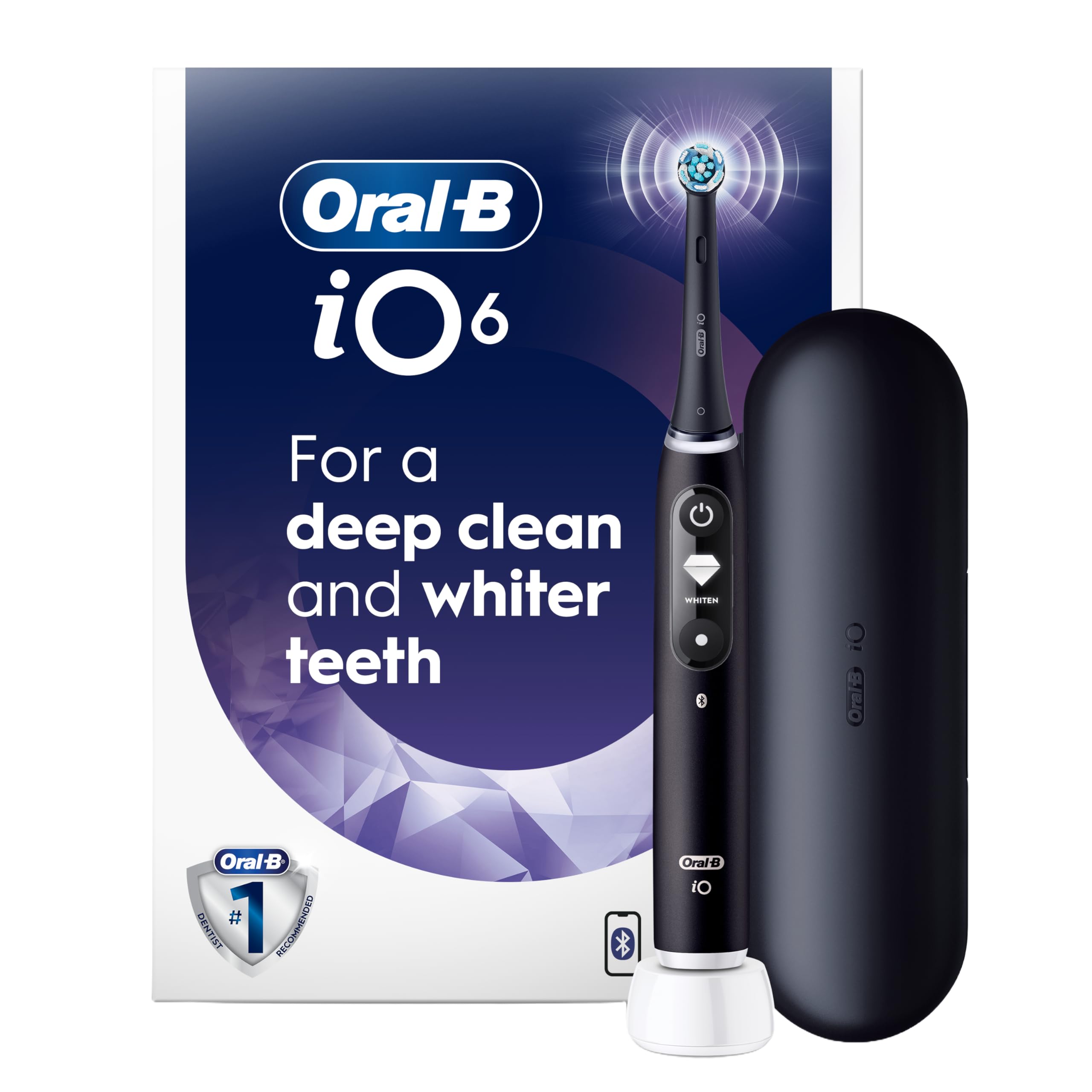 Oral-B iO6 Electric Toothbrush, for a Deep Clean and Whiter Teeth, Black Lava, Rechargeable Electric Toothbrushes, iO Series 6 with 1 Power Toothbrush, 1 Brush Head, and 1 Travel Case 🍁 All In One Marketplace Canada