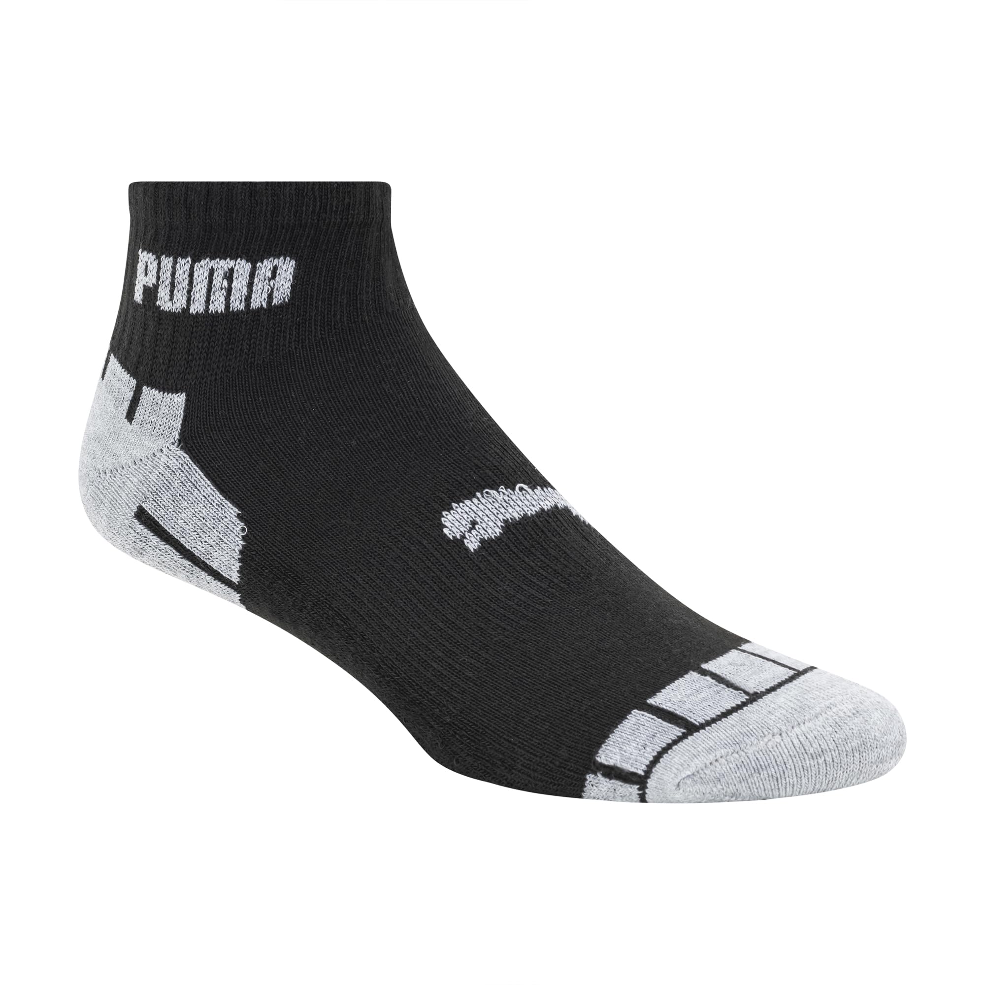 PUMA Men's 8 Pack Athletic Cushioned Quarter Crew Socks, Black/Grey, 10-13 🍁 All In One Marketplace Canada
