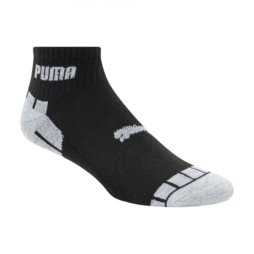 PUMA Men's 8 Pack Athletic Cushioned Quarter Crew Socks, Black/Grey, 10-13 🍁 All In One Marketplace Canada