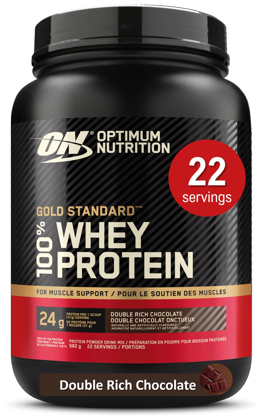 Optimum Nutrition Gold Standard 100% Whey Protein Powder, 670g - Double Rich Chocolate - 22 servings (packaging may vary) 🍁 All In One Marketplace Canada