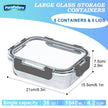 Pure Future 10-Piece Set (5-Pack, 36oz) Borosilicate Glass Food Storage Containers with Upgraded Detachable Locking Lids - Leak Proof Meal Prep Lunch Boxes, Oven/Microwave Safe 🍁 All In One Marketplace Canada