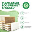 AIRNEX 10 Pack Biodegradable Natural Kitchen Sponges - Eco Friendly Cellulose and Coconut Dish Scrubbers - Odourless, Non Scratch, Dual Sided Multipurpose Sponges 🍁 All In One Marketplace Canada