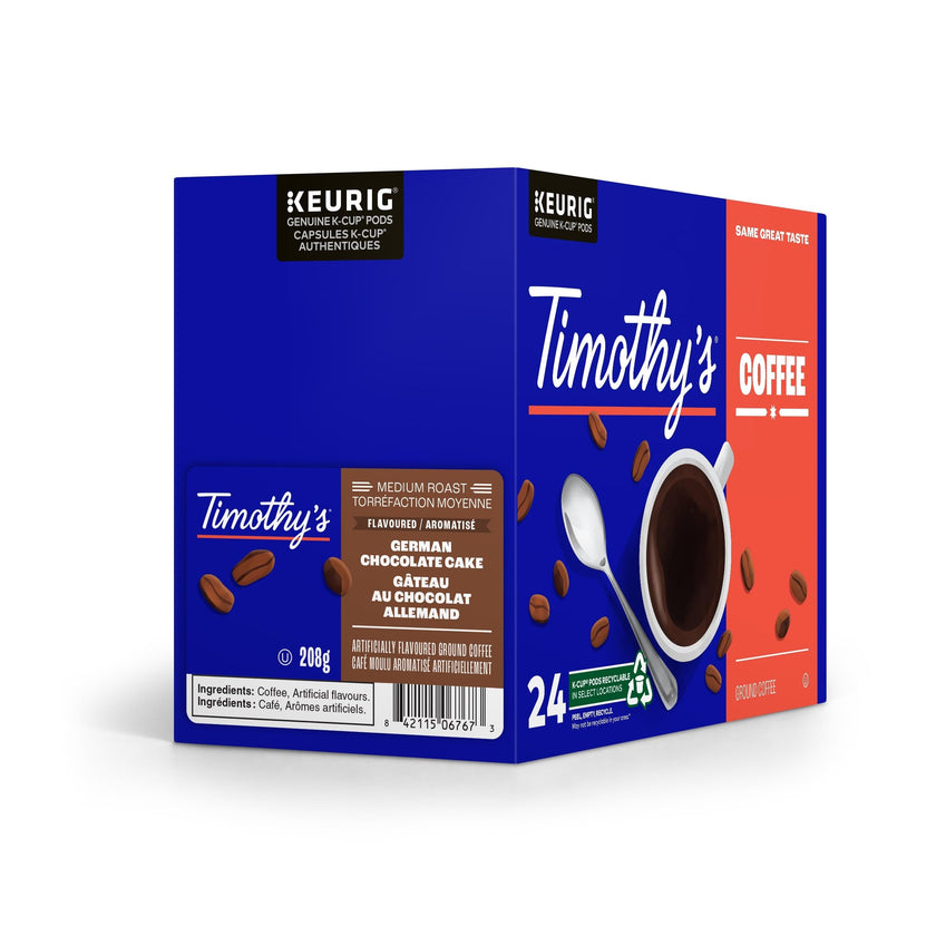 Timothy's German Chocolate K-Cup Coffee Pods, 24 Count For Keurig Coffee Makers 🍁 All In One Marketplace Canada
