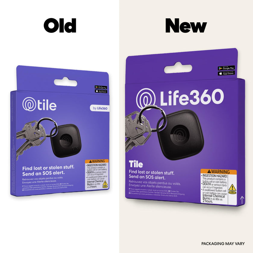 Life360 Tile - Bluetooth Tracker, Keys Finder and Item Locator for Keys, Bags and More. Phone Finder. Both iOS and Android Compatible. 1-Pack (Black) 🍁 All In One Marketplace Canada