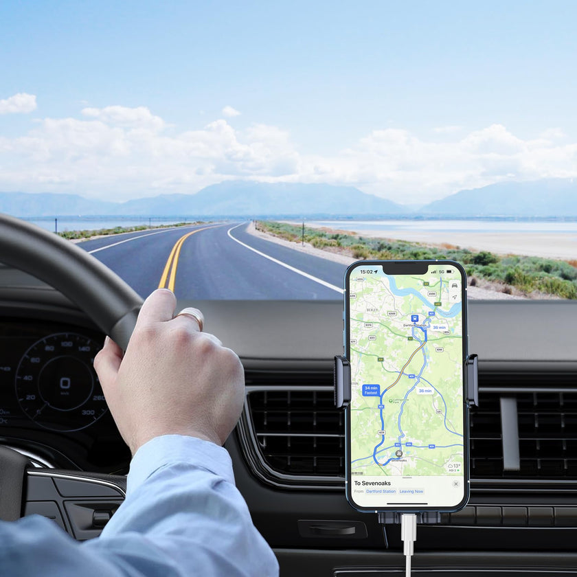 Blukar Phone Holder Car, Air Vent Car Phone Mount with Upgraded Ultra Stable Hook Clip, 360° Rotation, One Button Release Cellphone Holder for iPhone, Google, Galaxy and All Mobile Phones 🍁 All In One Marketplace Canada