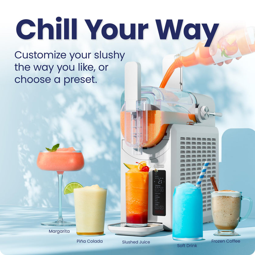 Iceman by Chefman Slush-Ease 68oz Slushie Machine, 48oz Liquid Capacity Frozen Drink Maker & Slushy Machine with 5 Presets and LED Display, Perfect for Frozen Margaritas, Frappes, Smoothies & Shakes 🍁 All In One Marketplace Canada