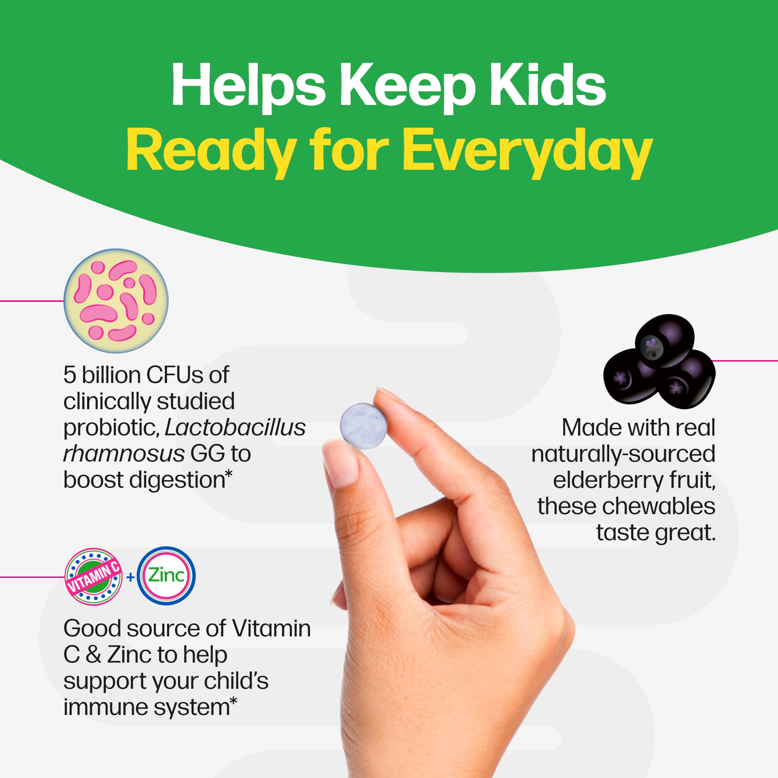 Culturelle Kids Immune Defense, Probiotic + Elderberry, Vitamin C and Zinc, Immune Support for Kids, Mixed Berry Chewables, 30 count 🍁 All In One Marketplace Canada