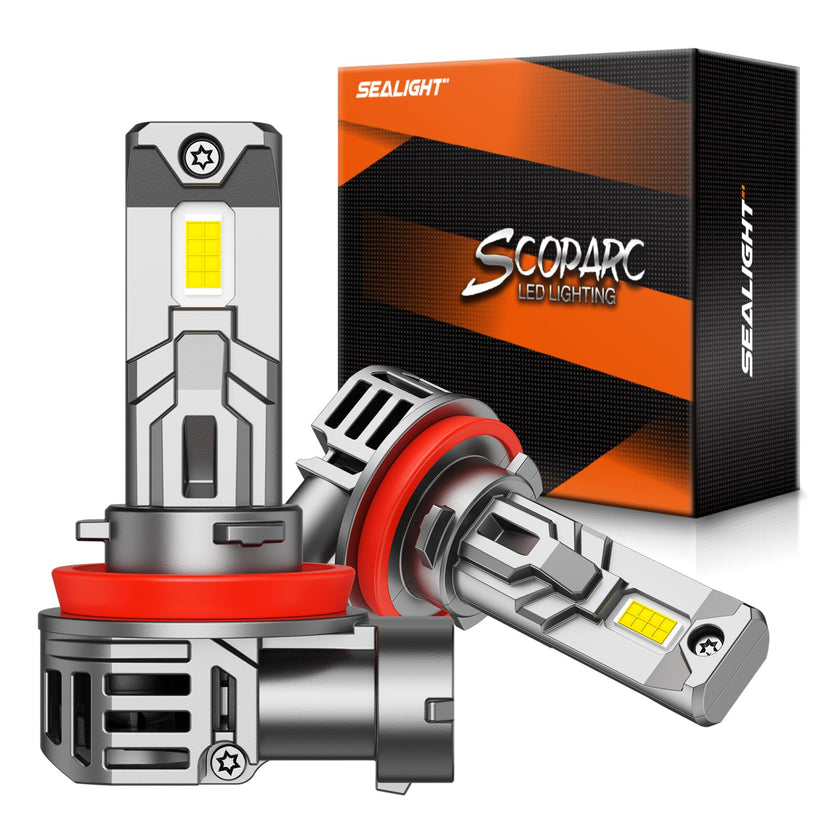 SEALIGHT H11 LED Headlight Bulbs, 40000LM 6500K Cool White Light Bulbs with Cooling Fan, 1:1 Mini Size H8 H9 H16 Led Headlight, 3 Min Plug-N-Play, H11 Halogen Replacement, Pack of 2 🍁 All In One Marketplace Canada