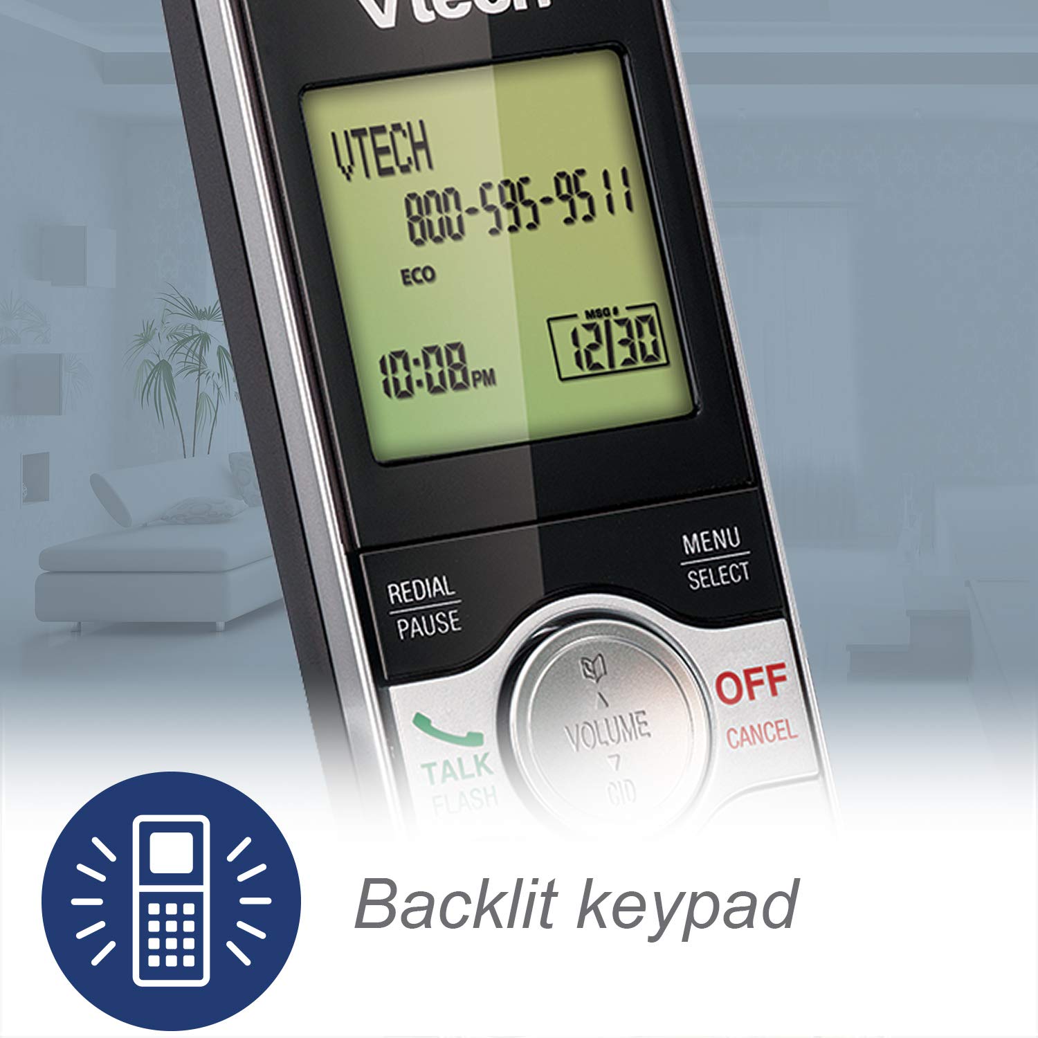 VTech DECT 6.0 Four Handset Cordless Phones with Caller ID, Backlit Keypads and Screens, Full Duplex Handset Speakerphones, Call Block, (Non ITAD Version) Silver/Black - CS6919-4 🍁 All In One Marketplace Canada