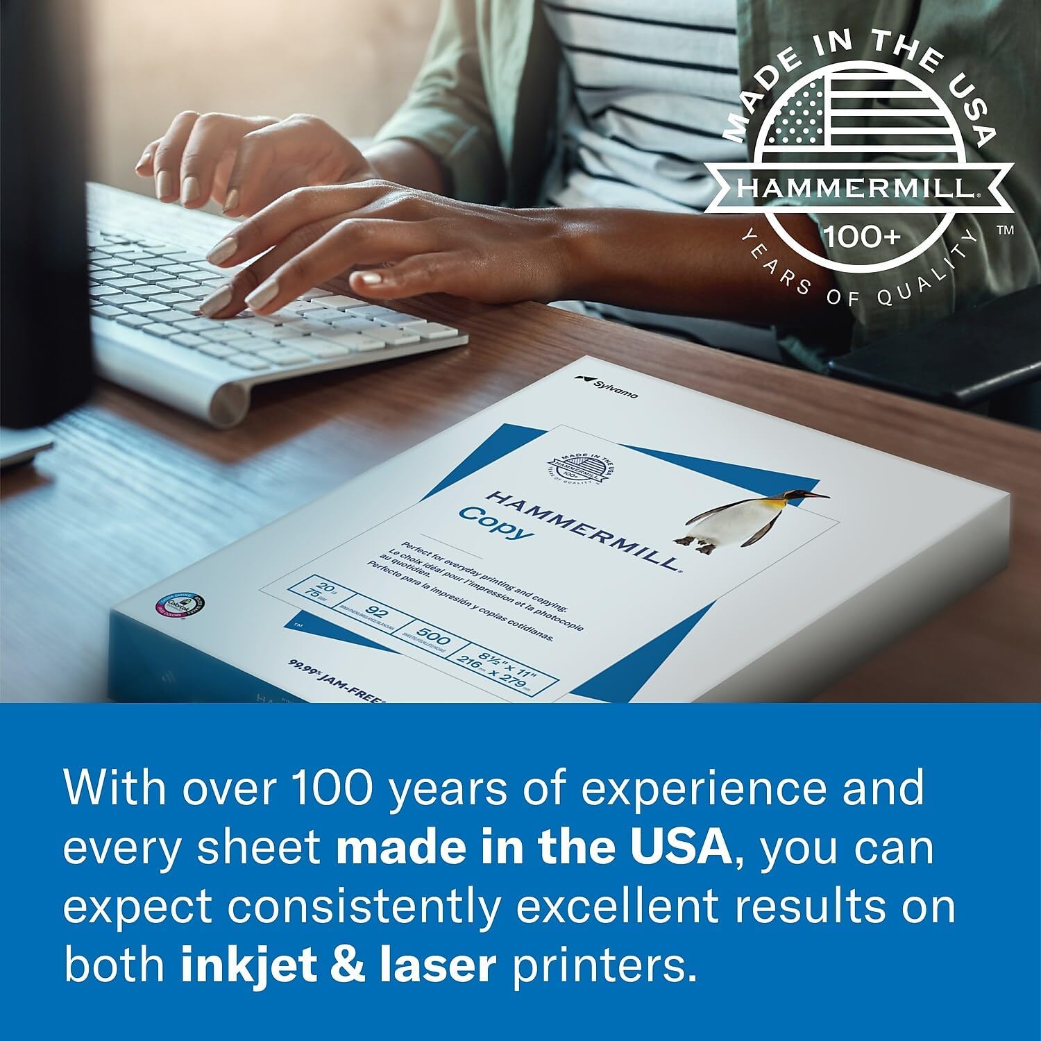 Hammermill Printer Paper, Laser Print Copy Paper, 32lb, 8.5 x 11, Letter, 98 Bright - 1 Pack / 500 Sheets (104646R) 🍁 All In One Marketplace Canada