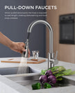 FORIOUS Kitchen Faucets with Pull Down Sprayer, Brushed Nickel, High Arc Single Handle Classic Stainless Steel Sink Faucet 1 or 3 Hole, Suitable for Farmhouse Camper Laundry Rv Bar 🍁 All In One Marketplace Canada