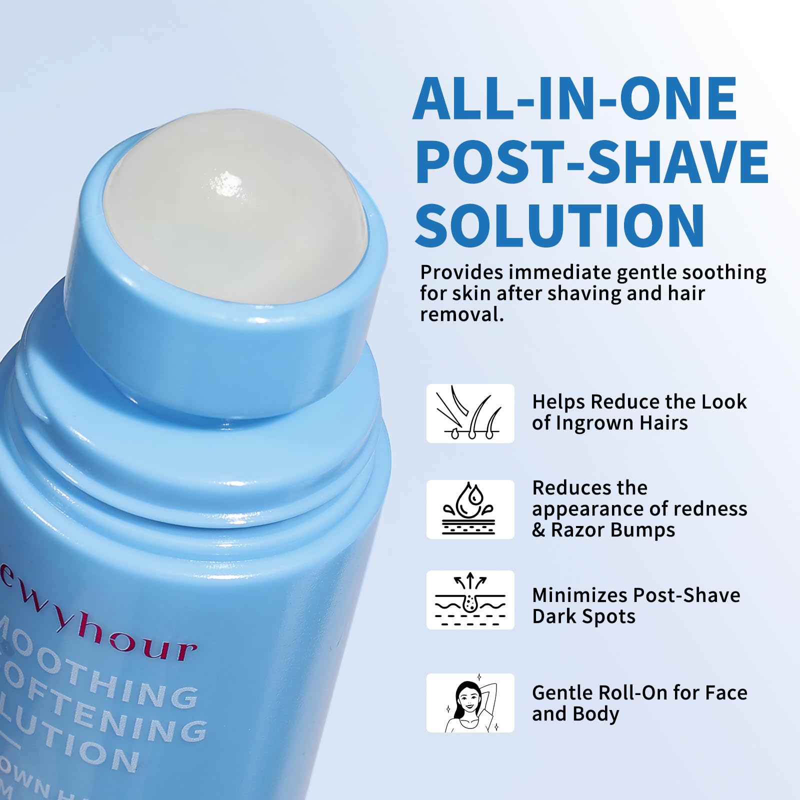dewyhour Ingrown Hair & After Shave Soothing Serum – Soothes Razor Irritation, Targets Dark Spots, Helps With Razor Bumps for Face, Underarms, Neck & Bikini Area. Korean Skincare Roll-On for Men & Women 🍁 All In One Marketplace Canada