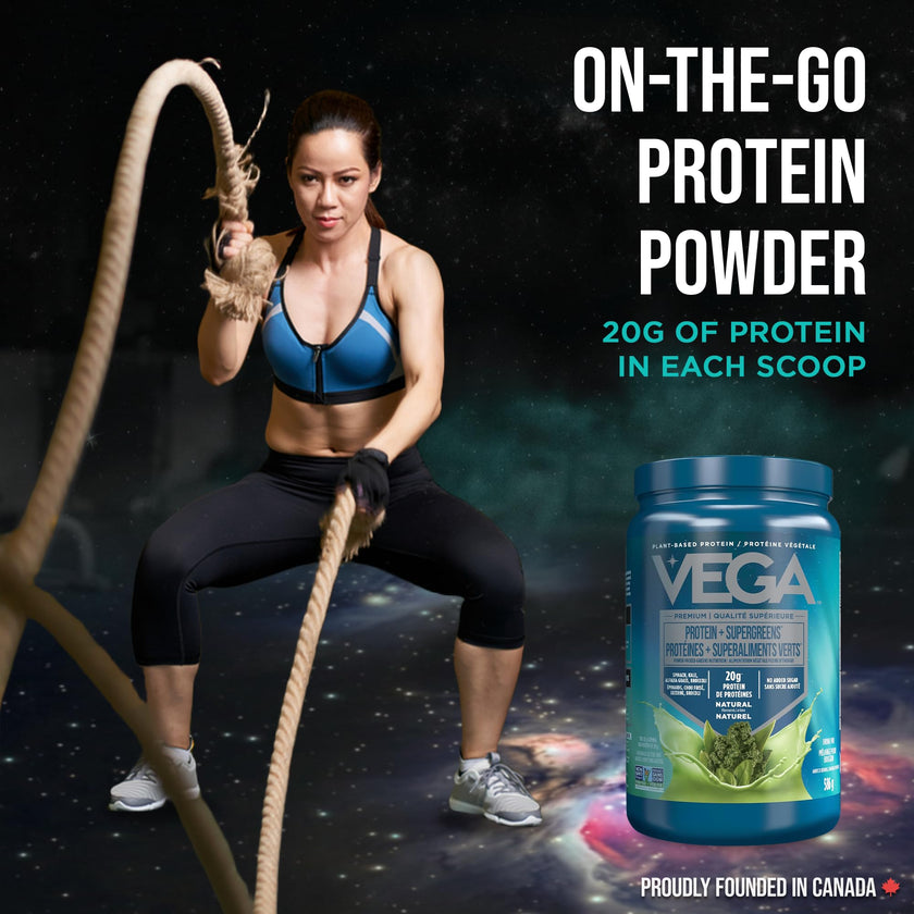 Vega Protein + Supergreens Vegan Plant Based Protein Powder – 20g Organic Pea Protein, Dairy-free, Healthy Breakfast Shake – Natural 21 Servings, 586 grams (Pack of 1) 🍁 All In One Marketplace Canada