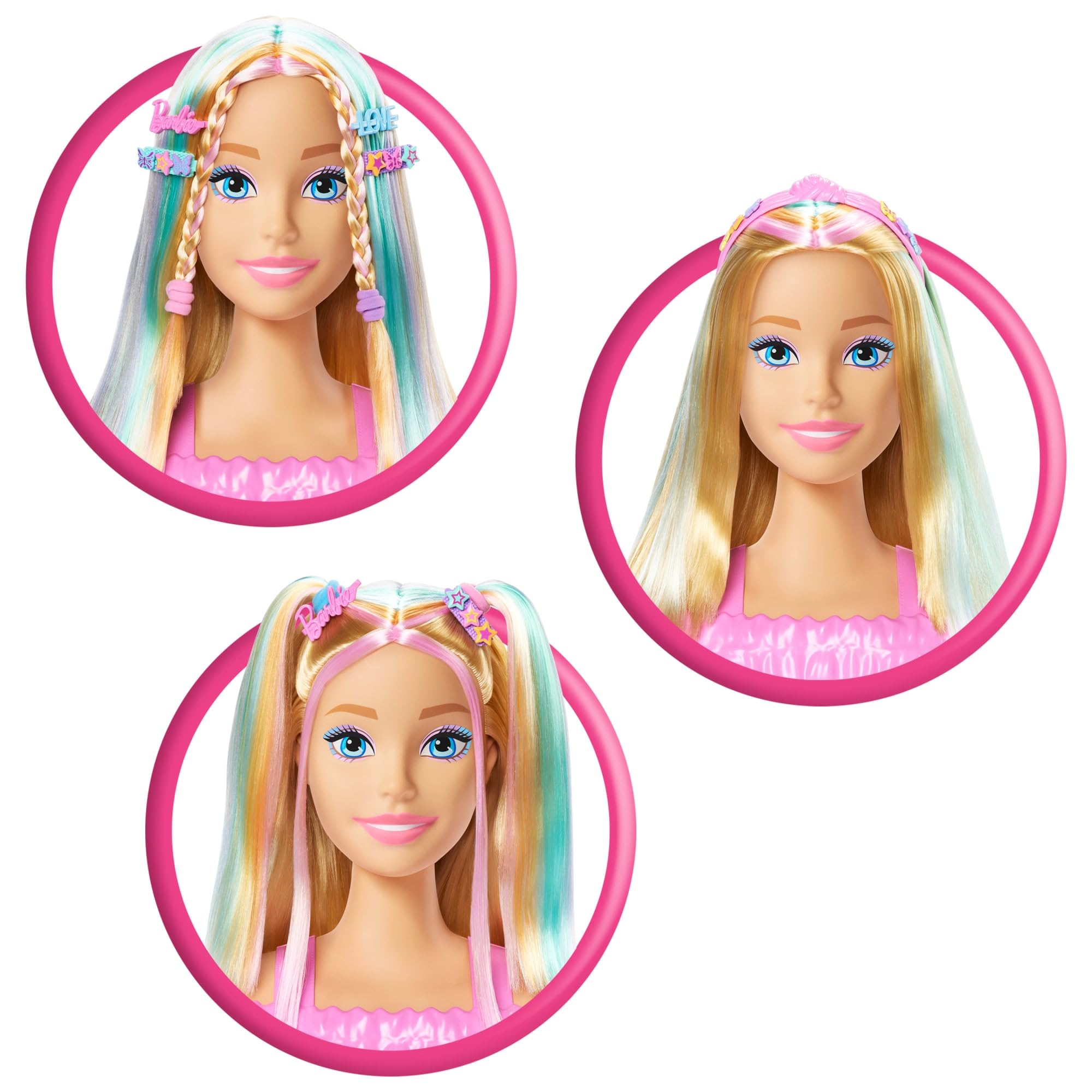 Barbie Doll Styling Head, Blonde Hair with 20+ Hair Styling Accessories Including Star & Butterfly Color Change Hair Clips 🍁 All In One Marketplace Canada