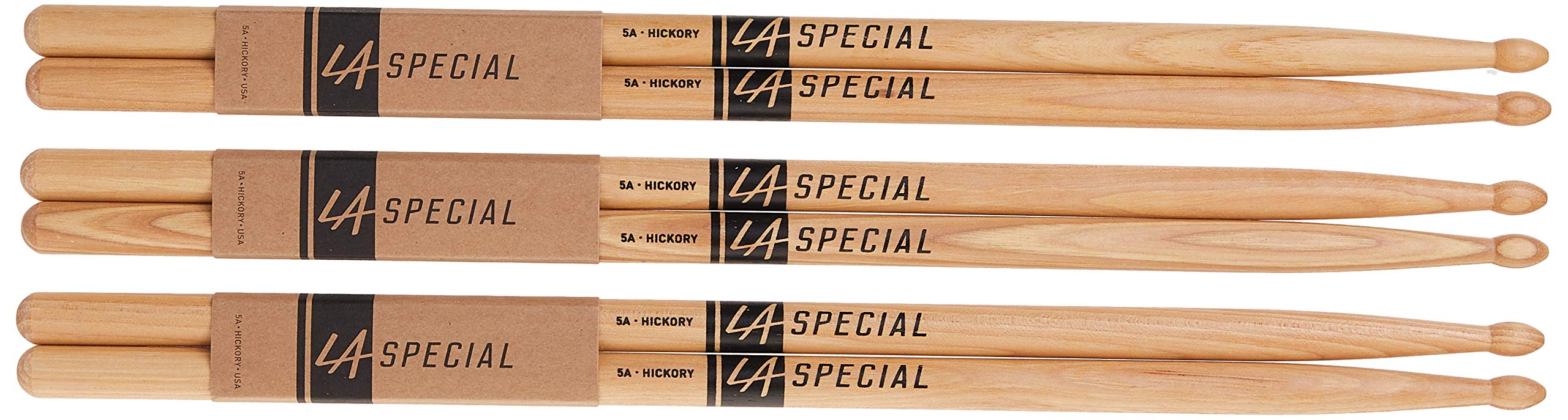 LA Specials Hickory 5A Drum Sticks, Wood Tip, 3-Pair Pack 🍁 All In One Marketplace Canada