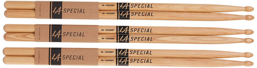 LA Specials Hickory 5A Drum Sticks, Wood Tip, 3-Pair Pack 🍁 All In One Marketplace Canada