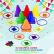 unanscre 31PCS 3 in 1 Carnival Outdoor Games Combo Set for Kids, Soft Plastic Cones Bean Bags Ring Toss Game, Gift for Birthday Party/Xmas 🍁 All In One Marketplace Canada