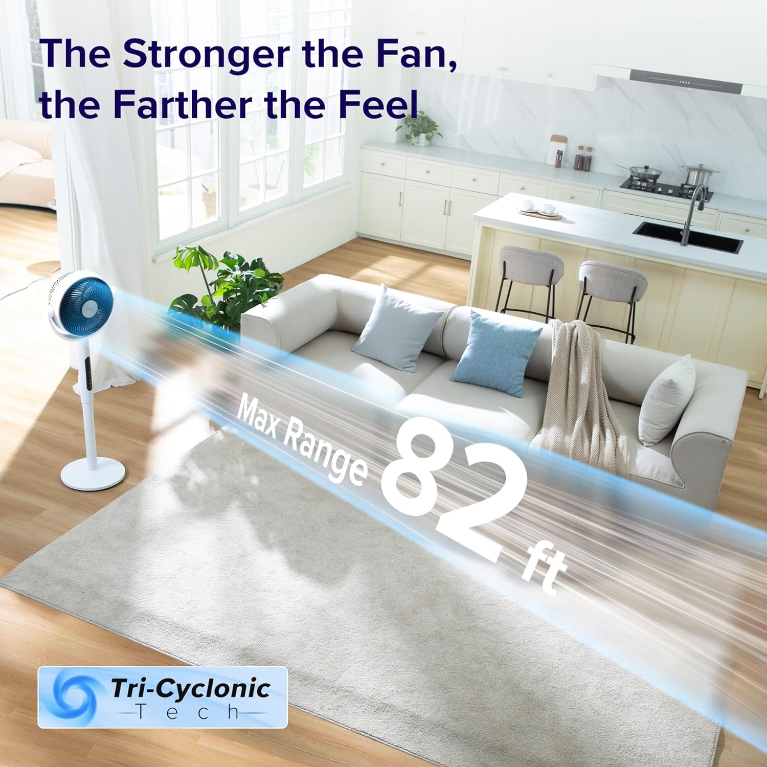 Levoit Standing Fan for Bedroom, CirculAir 120° Oscillating, Quiet 20dB, 9 Speeds, 4 Modes, DC Motor, 2 in 1 Pedestal & Tabletop, 82ft, Remote Control, Sensor, 9H Timer, 908CFM Ultra-High Airflow 🍁 All In One Marketplace Canada