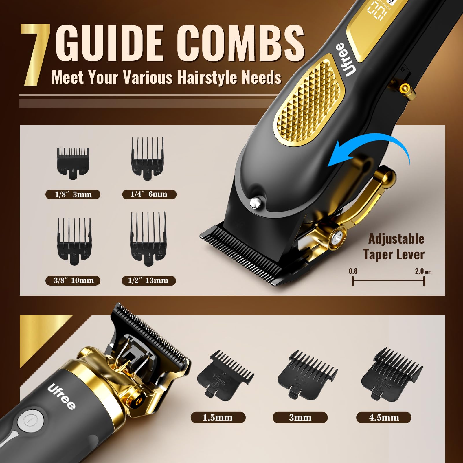 Ufree Hair Clippers for Men, Clippers and Trimmers Set, Cordless Barber Clippers, Grooming Kit, Gifts for Men 🍁 All In One Marketplace Canada