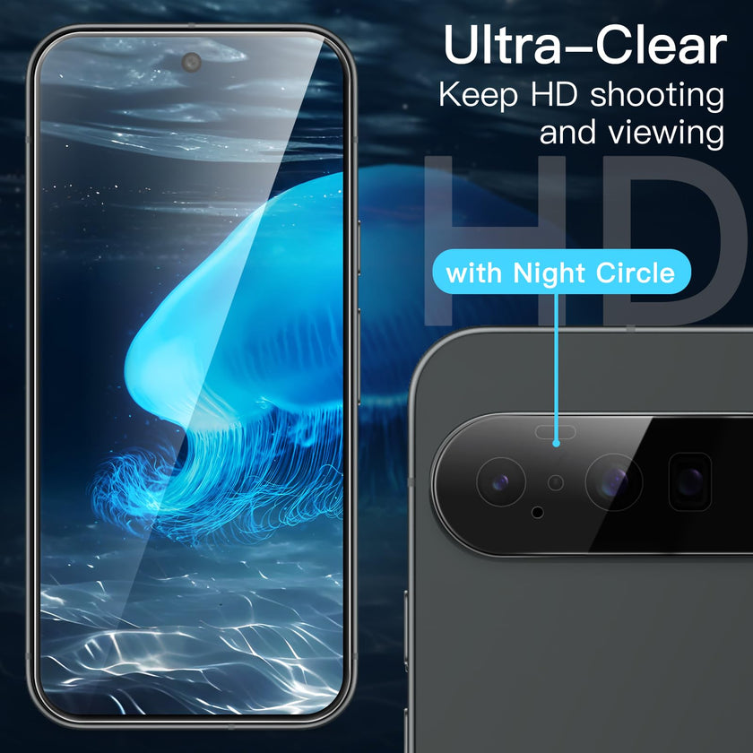 JETech Screen Protector for Google Pixel 10 with Camera Lens Protector, Easy Installation Tool, Fingerprint Unlocking Compatible, Tempered Glass Film, HD Clear, 2-Pack Each 🍁 All In One Marketplace Canada
