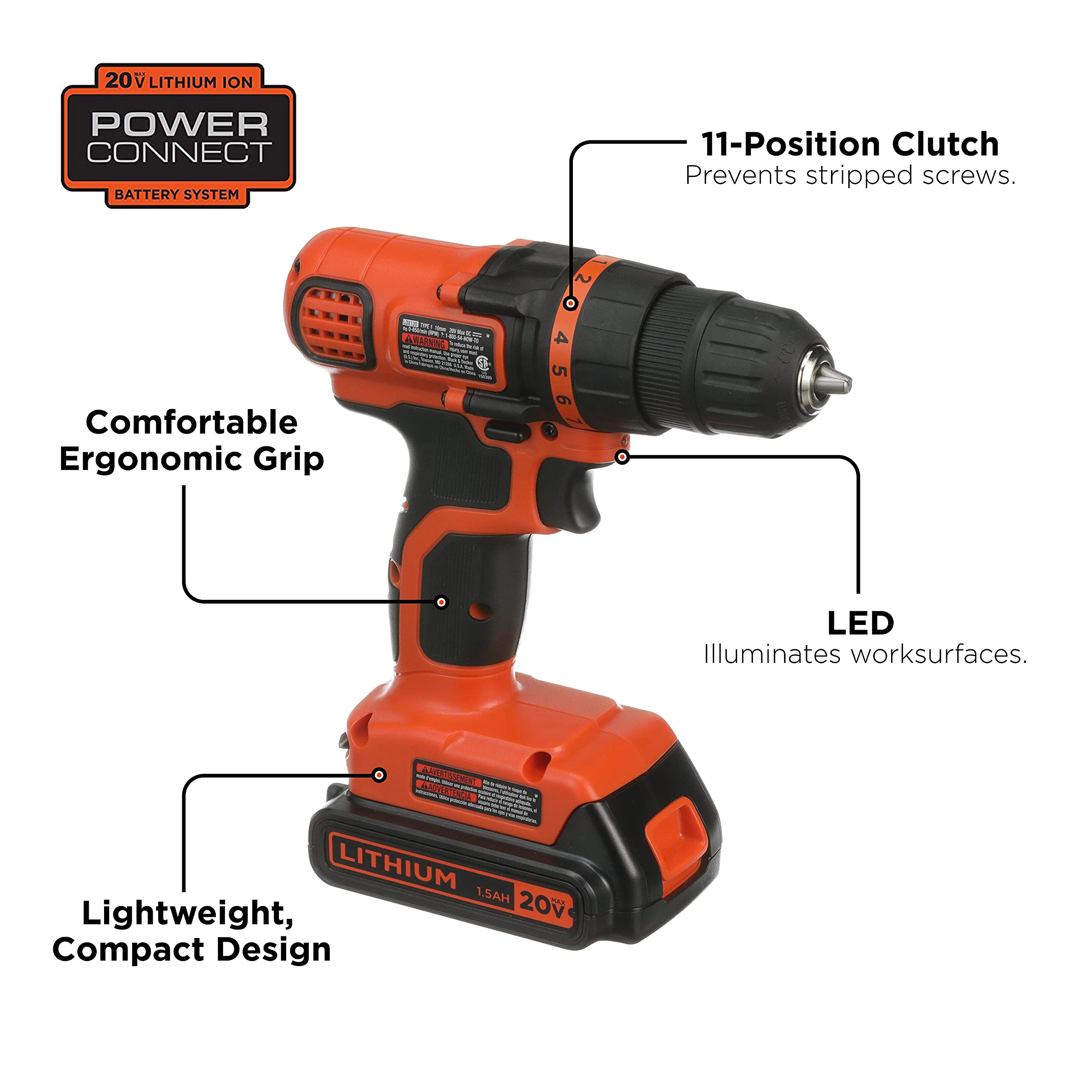 BLACK+DECKER 20V Max Drill & Home Tool Kit, 68 Piece (LDX120PK) 🍁 All In One Marketplace Canada