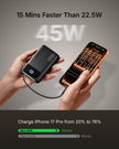 INIU 20000mAh Power Bank, Small 45W PD Fast Charging Portable Charger with Built-in USB C Cable, Flight-Safe Travel External Phone Battery Pack for iPhone 17 16 Pro Max Samsung S25 S26 Google iPad etc 🍁 All In One Marketplace Canada