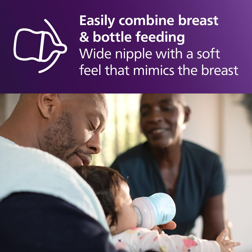Philips Avent Natural Baby Bottles with Natural Response Nipples (Medium Flow, Flow 3), 9oz, Blue, 3-pack, SCY903/23 🍁 All In One Marketplace Canada