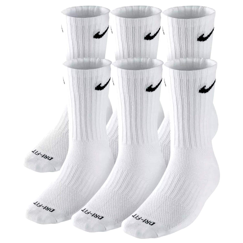 NIKE Plus Cushion Socks (6-Pair) (L (Men's 8-12 / Women's 10-13), Crew White) 🍁 All In One Marketplace Canada