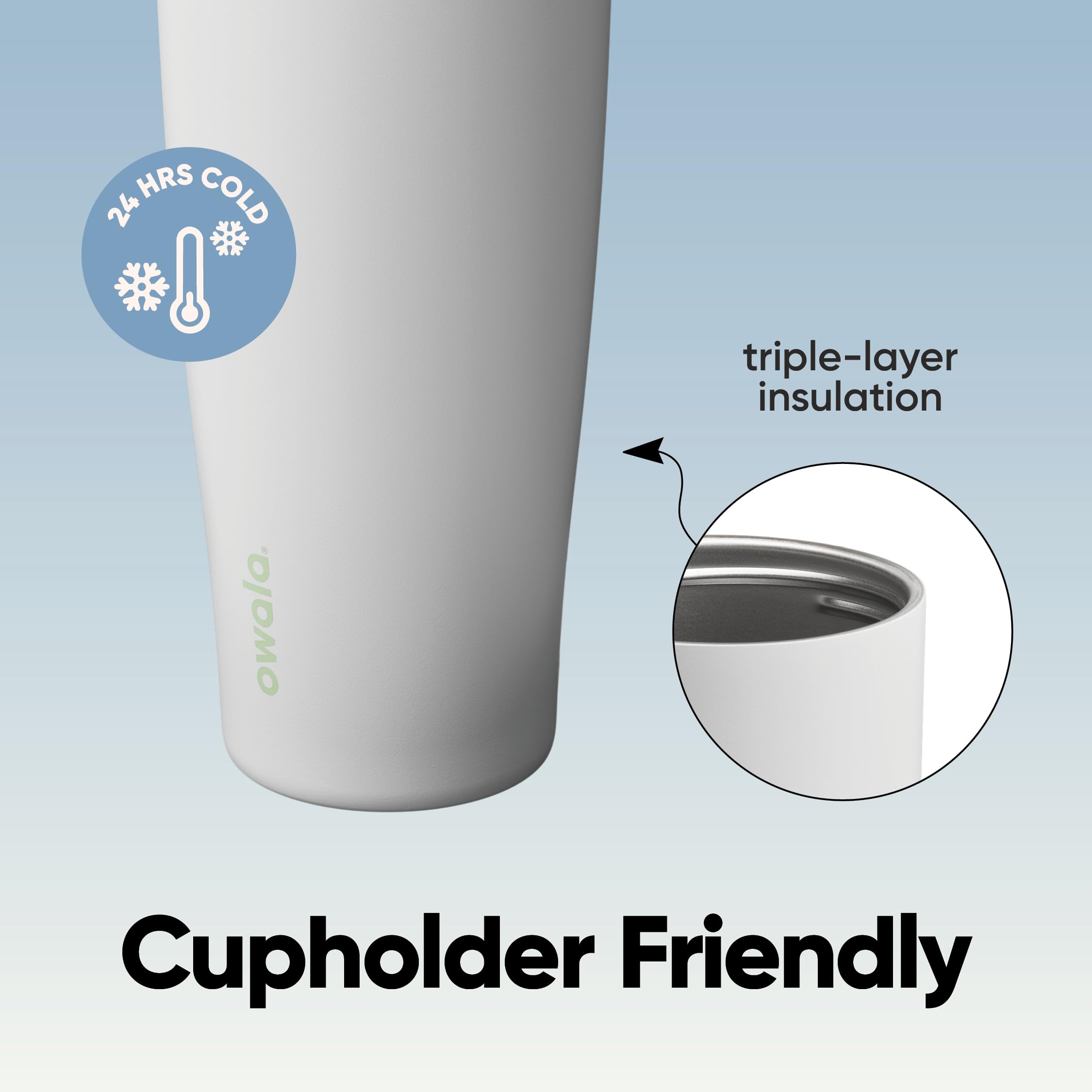 Owala FreeSip Sway Insulated Stainless Steel Water Bottle with Two-Way Spout, Built-In Straw and Bucket Handle, Made for Travel, School, and Sports, 40oz, BPA Free, Leak Proof, Iced Breeze 🍁 All In One Marketplace Canada