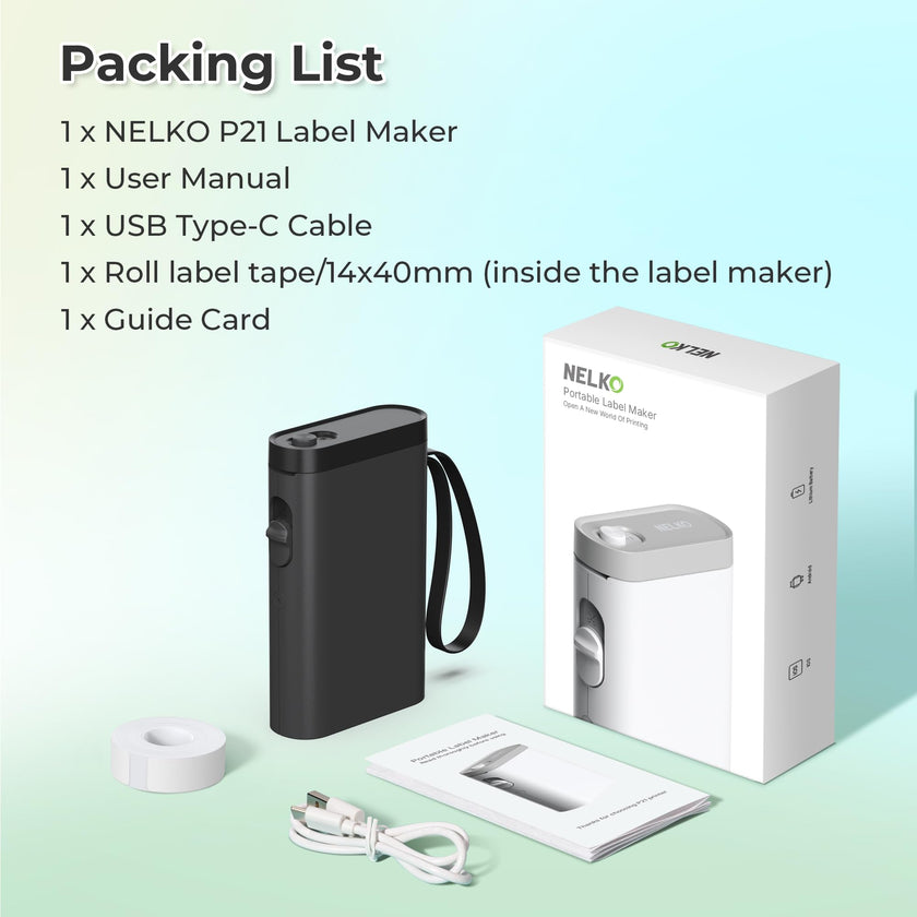 Label Maker Machine with Tape, P21 Portable Bluetooth Label Printer, Wireless Built-in Cutter Sticker Maker Mini Label Makers with Multiple Templates for Organizing Storage Office Home, Black 🍁 All In One Marketplace Canada