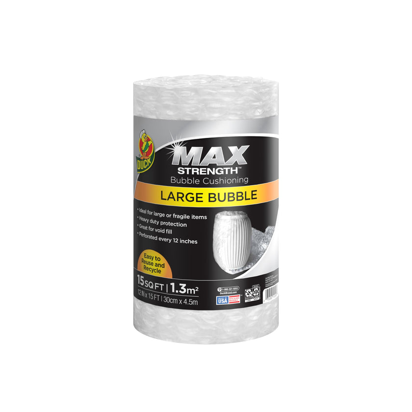Duck Brand Bubble Wrap Protective Packaging, Large Bubbles, 12 Inches x 15 Feet, Single Roll (1304499) 🍁 All In One Marketplace Canada