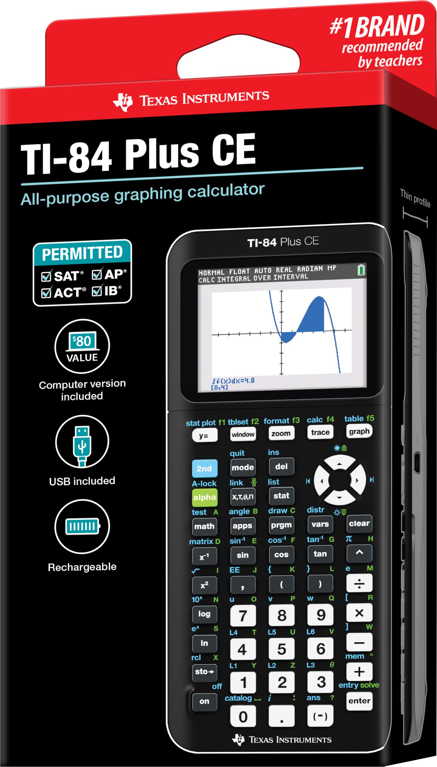 Texas Instruments TI-84 Plus CE Color Graphing Calculator, Black 7.5 Inch 🍁 All In One Marketplace Canada