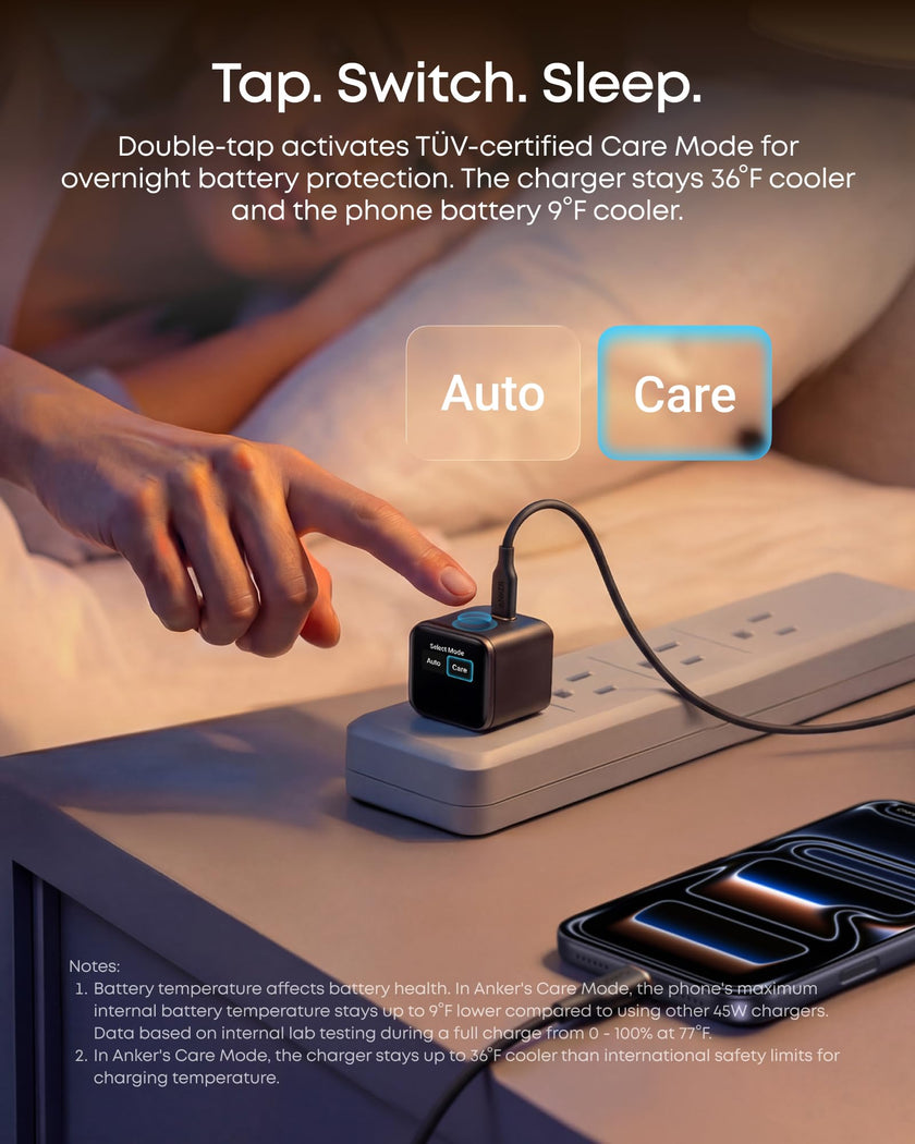 Anker Nano USB C Charger,45W USB C Charger Block with Smart Display,180°Foldable Plug,Smart Recognition,Built-in Care Mode,for iPhone17/16/15 (Non-Battery,One USB-C Port,No Cable Included) 🍁 All In One Marketplace Canada