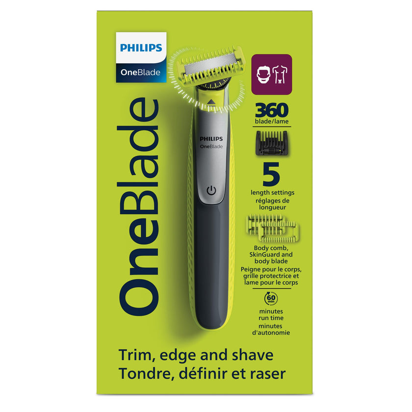 Philips OneBlade 360 Face & Body, Wet & Dry, Trim, Edge & Shave with the 5-in-1 Adjustable Comb and Body Comb, QP2834/23 🍁 All In One Marketplace Canada