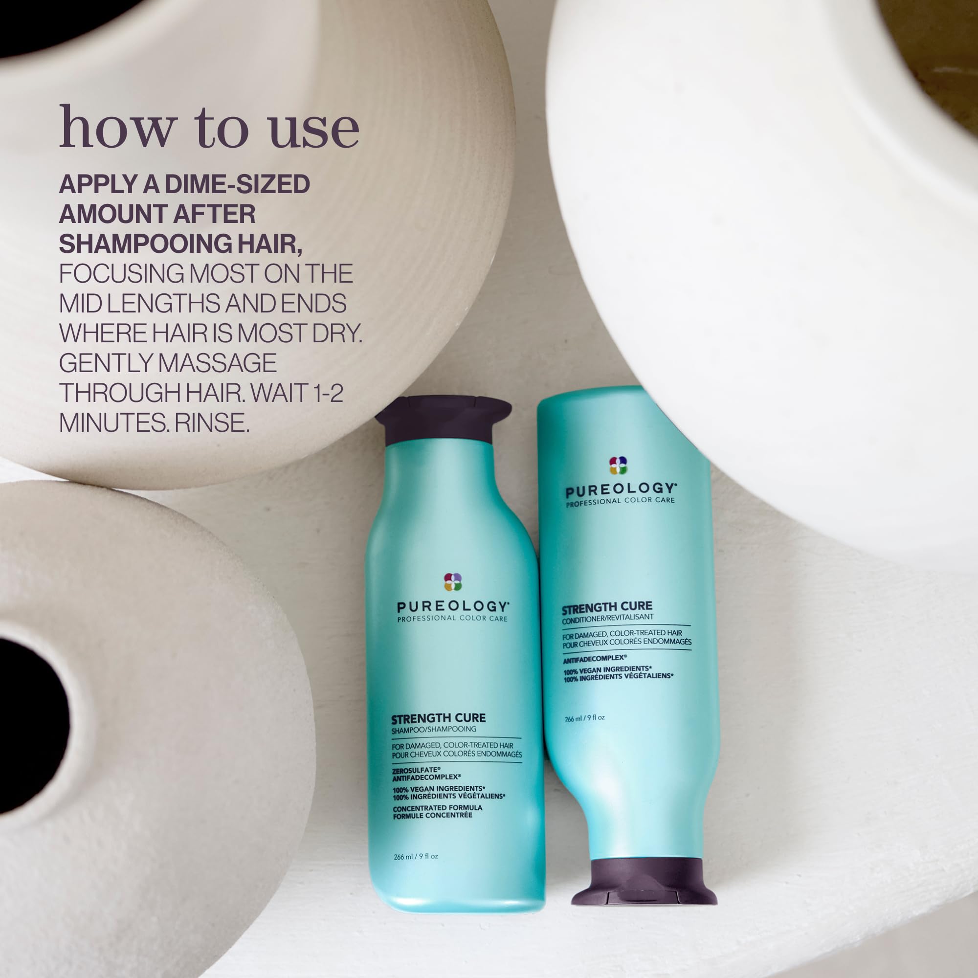Pureology Strength Cure Conditioner, Strengthening Repair for Damaged Color-Treated Hair, Plant-Based Protein, Vegan, Sulfate-Free 🍁 All In One Marketplace Canada