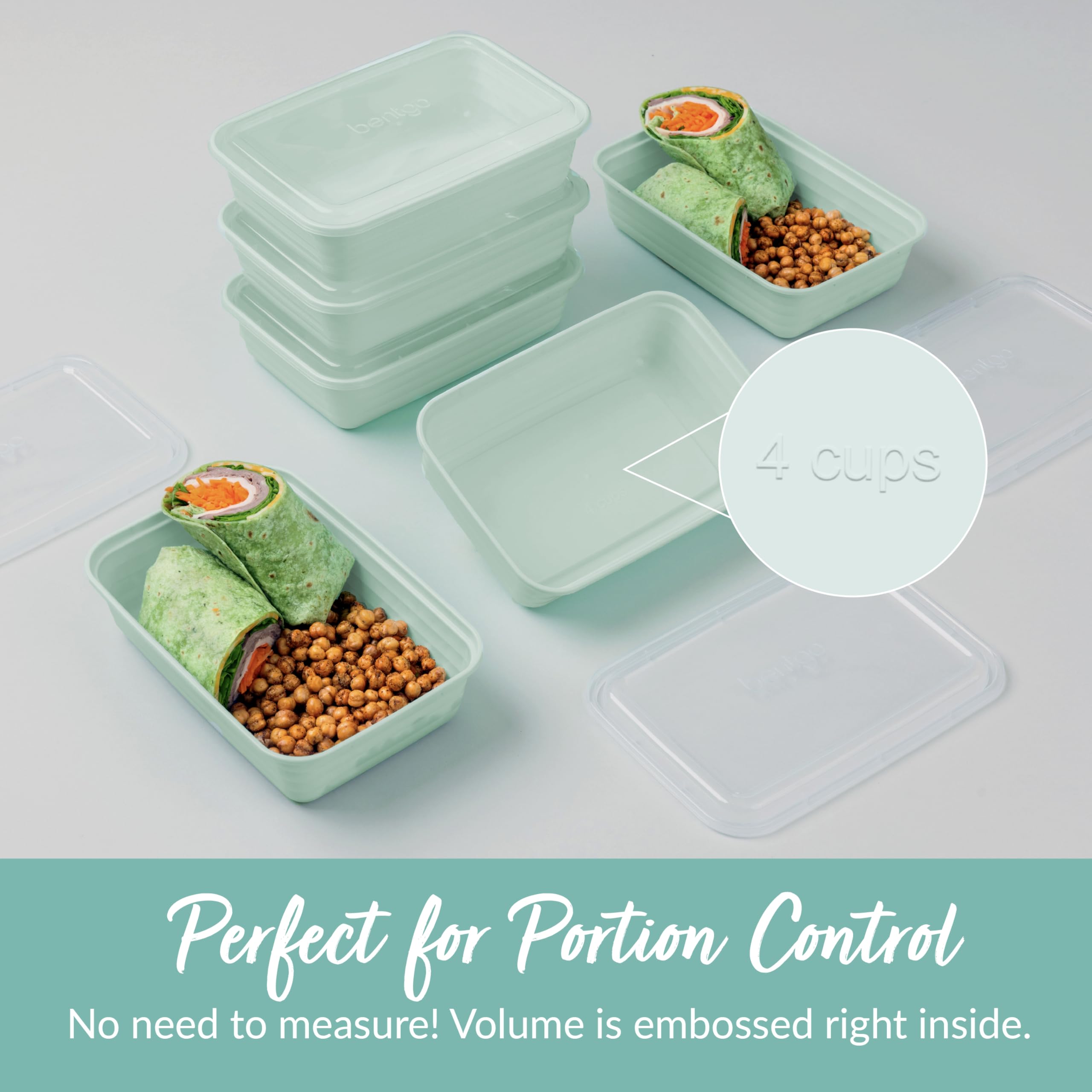 Bentgo Prep 1-Compartment Meal-Prep Containers with Custom-Fit Lids - Microwaveable, Durable, Reusable, BPA-Free, Freezer and Dishwasher Safe Food Storage Containers - 10 Trays & 10 Lids (Mint) 🍁 All In One Marketplace Canada