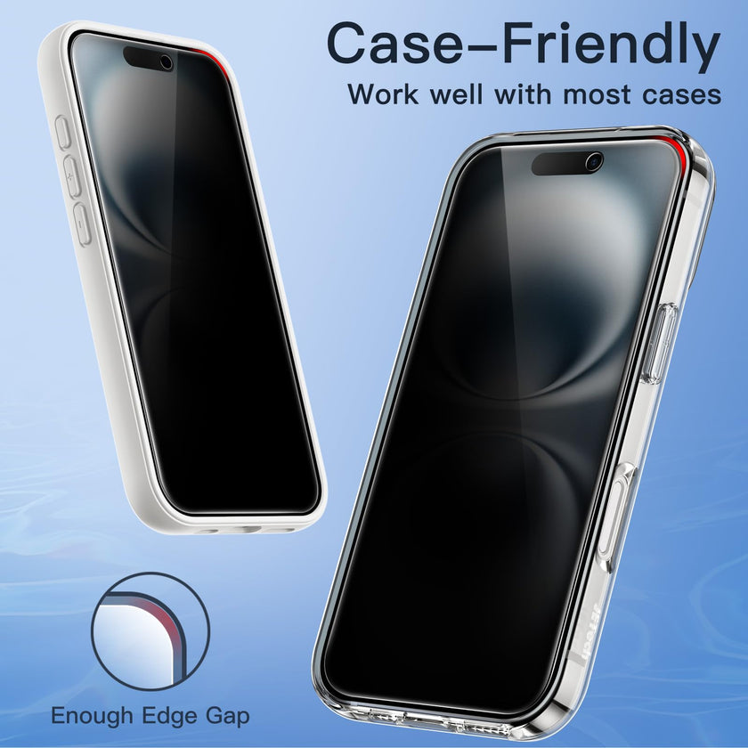 JETech Privacy Screen Protector for iPhone 16 6.1-Inch, Anti-Spy Tempered Glass Film with Easy Installation Tool, 2-Pack 🍁 All In One Marketplace Canada