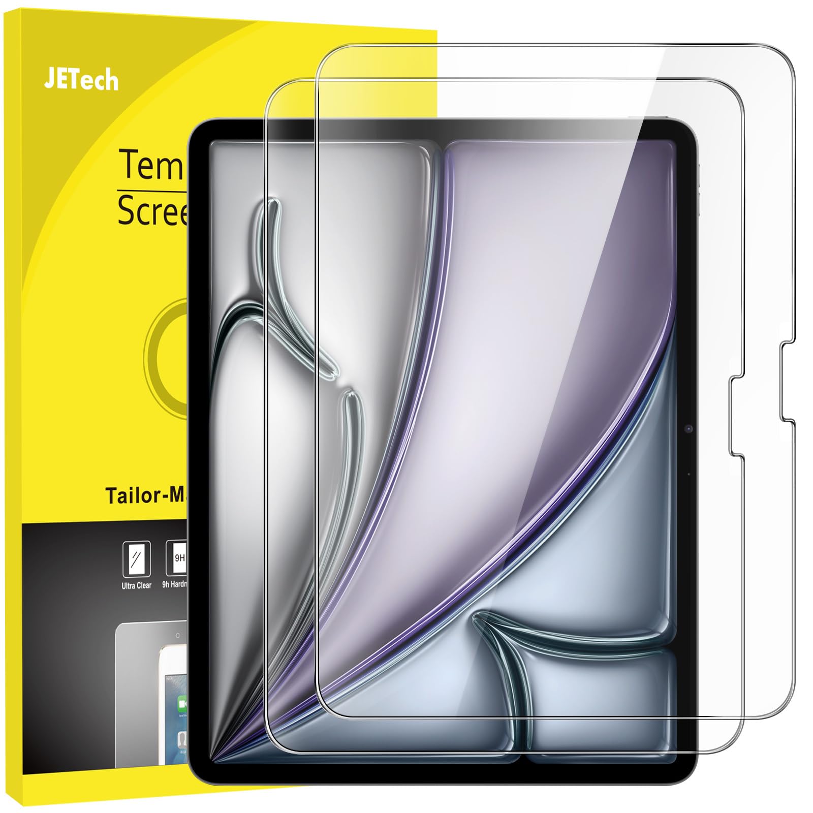 JETech Screen Protector for iPad Air 13-Inch M4/M3/M2 (2026/2025/2024), 9H Tempered Glass Film, HD Clear, 2-Pack 🍁 All In One Marketplace Canada