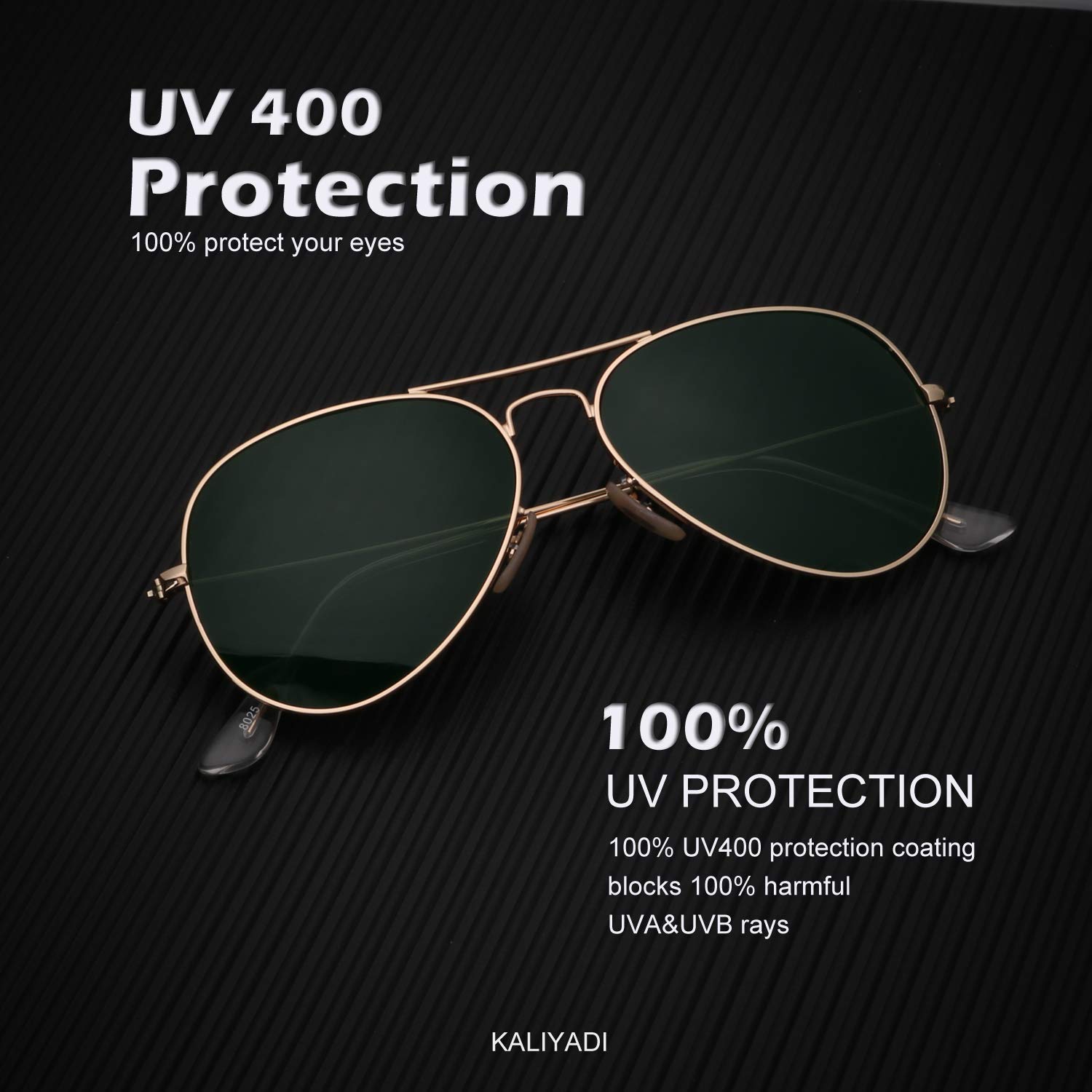 KALIYADI Classic Aviator Sunglasses for Men Women Driving Sun glasses Polarized Lens UV Blocking (3 Pack) 58mm 🍁 All In One Marketplace Canada