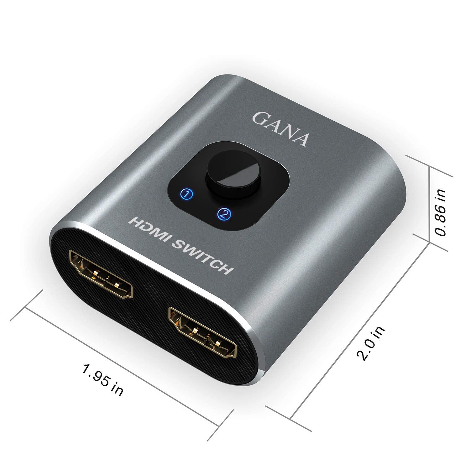 HDMI Switch 4K HDMI Splitter - Gana Prime Aluminum Bi-Directional HDMI Switcher 1 in 2 Out (Single Display) or 2 Input 1 Output, Supports 4K 3D HD 1080P for Xbox PS4 Roku HDTV etc. （Grey… 🍁 All In One Marketplace Canada