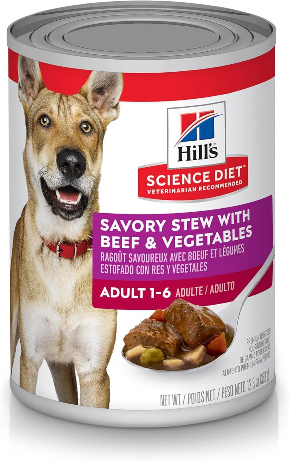 Hill's Science Diet Adult 1-6, Premium Nutrition, Wet Dog Food, Beef & Vegetables Stew, 12.8 oz Can, Case of 12 🍁 All In One Marketplace Canada