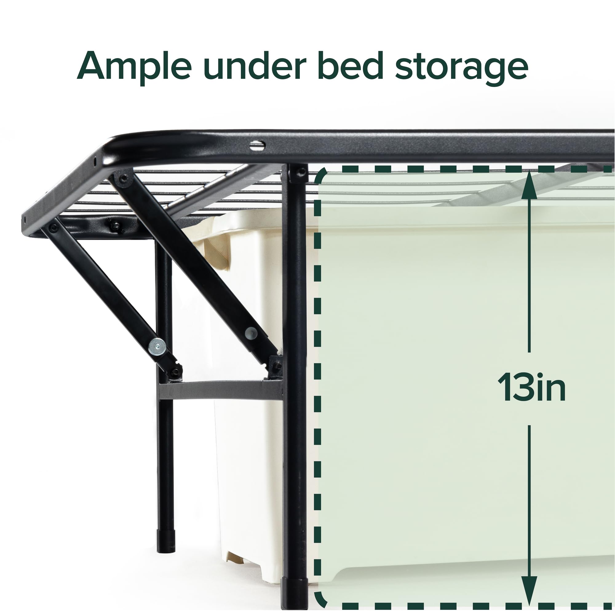 ZINUS SmartBase Tool-Free Assembly Mattress Foundation / 14 Inch Metal Platform Bed Frame/No Box Spring Needed/Sturdy Steel Frame/Underbed Storage, Black, Twin, Regular 🍁 All In One Marketplace Canada
