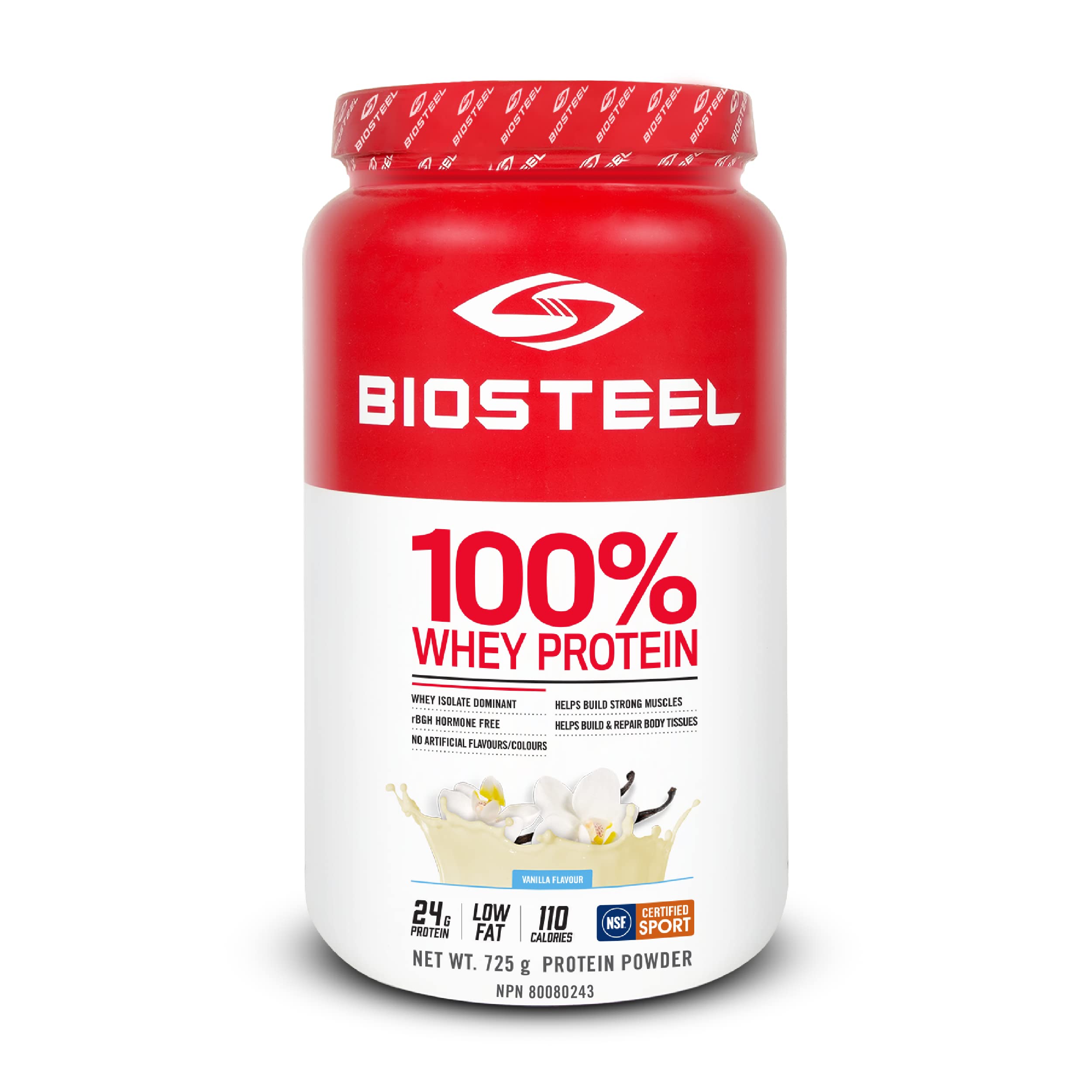 BioSteel 100% Whey Protein Powder, rBGH Hormone Free and Non-GMO Post Workout Formula, Vanilla, 25 Servings 🍁 All In One Marketplace Canada